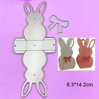 Bunny Triušiai 3D Dėžutės Rėmas Metalo Pjovimo Miršta Naujas 2021 Scrapbooking Trafaretas Amatų Velykų Kortelės Priėmimo Šabloną Įspaudas Punch