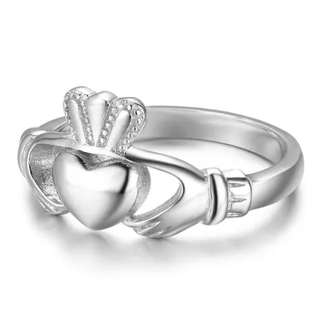 Airijos Claddagh Žiedas 925 Sidabro Moterims Žada Vestuvių Rankas Širdyje, Crown Airija Stilius Klasikinis Dizainas Romantiška Papuošalai