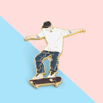 Hip-Hop Emalio Pin Skater Boy Sagės Kietas Emblemos Dekoracijos Backpcak Skrybėlę, Drabužiai, Dovanos Moterims, Vyrams, Papuošalai Užsakymą