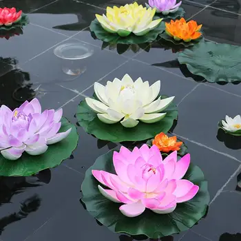5vnt 10CM Dirbtinis Lotosas, Vandens Lelija Dirbtiniai Augalai Dirbtinių Gėlių Plūduriuojantis Tvenkinio Augalų Netikrą Lotus Namų, Sodo Puošmena