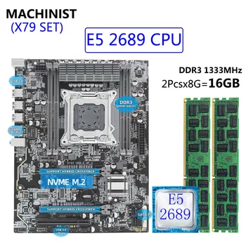 STAKLININKAS X79 LGA 2011 Plokštė Rinkinys Sekminių 16GB DDR3 1333MHz ECC RAM Xeon E5 2689 CPU Procesorius turi palaikyti USB 3.0 NVME M. 2 X79Z
