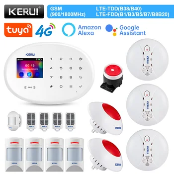 KERUI W204 Signalizacijos Sistemos, Namų Rinkinys 4G WIFI, GSM Signalizacija Tuya Smart IP Kameros Apsaugos Sistemos, Judesio Jutiklis, Detektorius, Durų Jutiklis, Sirena