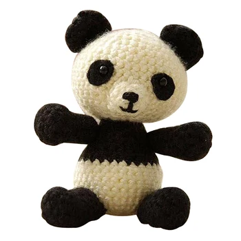 3D Panda Nėrimo Lėlės Rinkinys Pradedantiesiems Suaugusiems Išmokti Megzti Gyvūnų Įdaryti Žaislas Rankų darbo