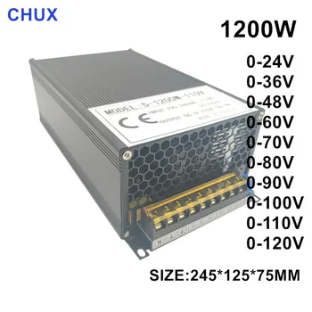 CHUX Ličio Baterijos Įkrovimo 0-24V 36V 48V 60V 70V 80V 90V 100V 110V 120V 1200W impulsinis Maitinimo Pupply