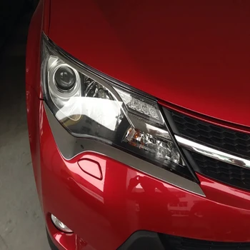 Priedai Toyota RAV4 RAV 4 2013 2014 2015 ABS Chrome Priekinis Žibintas, Lempa Antakiai Apdaila priekinis žibintas Juostelėmis Bezel 2vnt