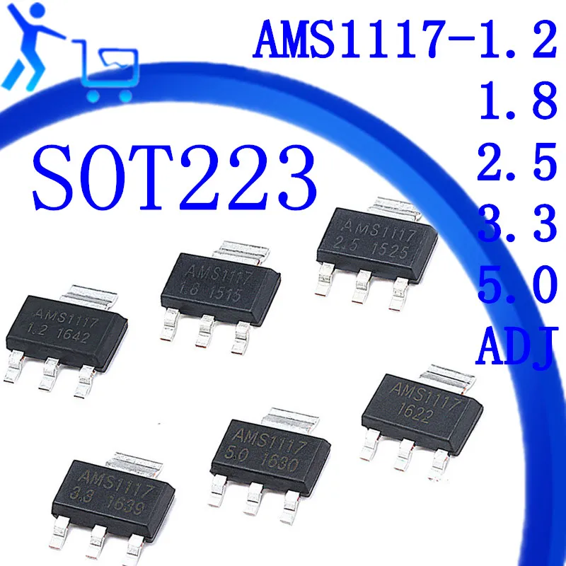 10VNT AMS1117-3.3 V AMS1117-ADJ AMS1117-1.8 V AMS1117-1.2 V AMS1117-5.0 V AMS1117-2.5 V AMS1117-3.3 AMS1117-5.0 SOT89 SOT223 TO252
