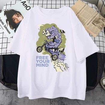 Išlaisvinkite Savo Vaizduotę Crazy Smegenų Spausdinimo Vyrų Marškinėlius Stilius O-Kaklo Tshirts Mados Kvėpuojantis T-Shirts Paprastumo Minkštas Mens Tees Marškinėliai